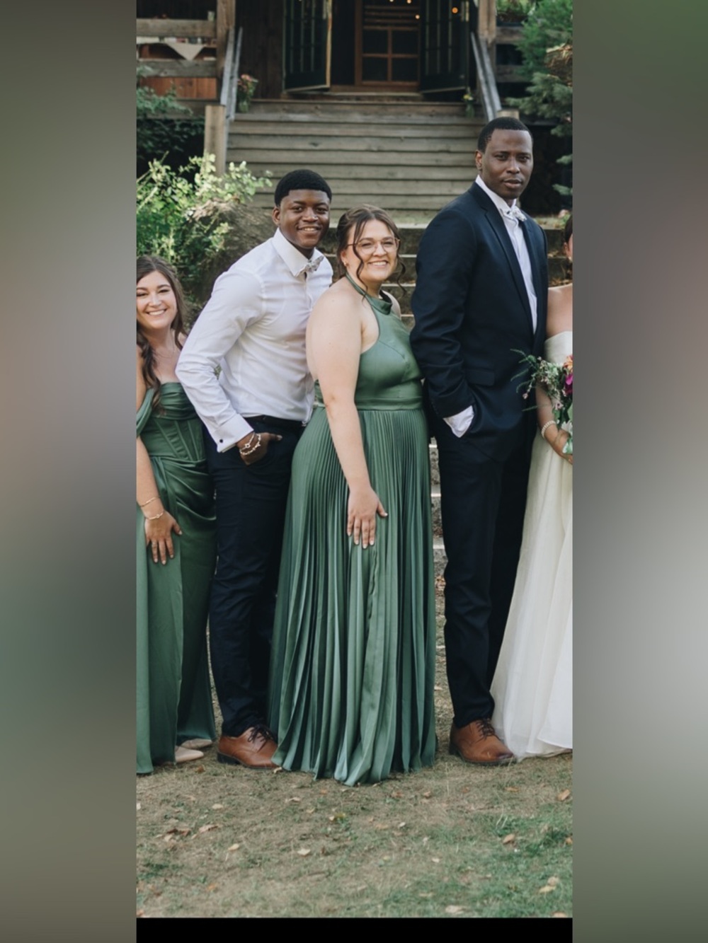 Azazie Sienna eucalyptus stretch satin bridesmaid dress - Picture 8 of 12